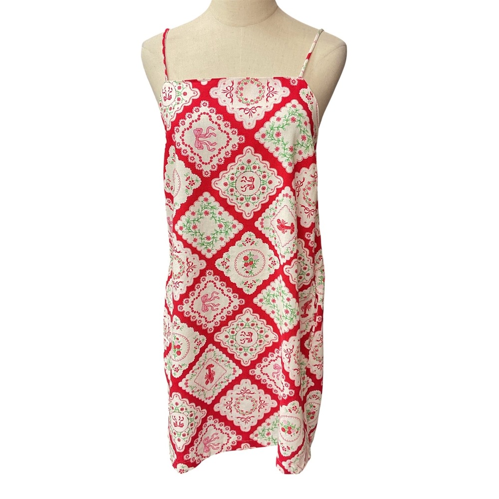 Monteau Los Angeles Women's Sleeveless Floral Linen Blend Mini Dress Size L NWT - Picture 2 of 11
